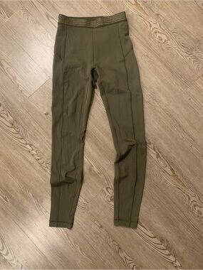 lululemon Olive Green High-Waist Workout Leggings